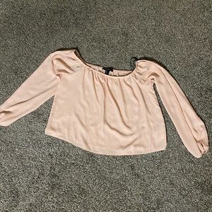 Forever 21 blush pink top, chiffon, off the shoulder. size small